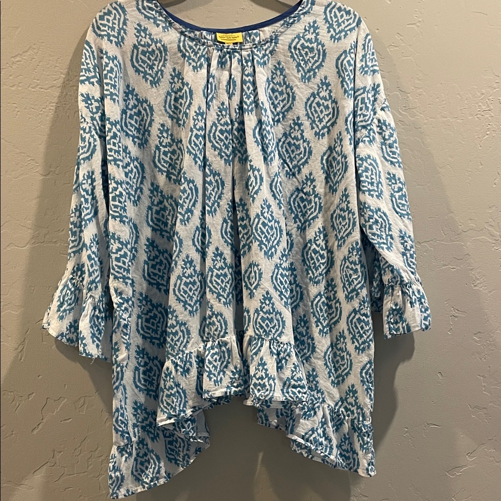 Roberta Roller Rabbit Blue and White Blouse